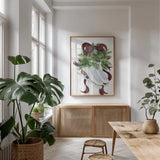 Holiday Sports I by Kathleen Parr McKenna. shown as a print in a natural wood frame in a dining room. Available as a archival giclee rolled canvas, fine art paper, or poster print. SKU 31739h.