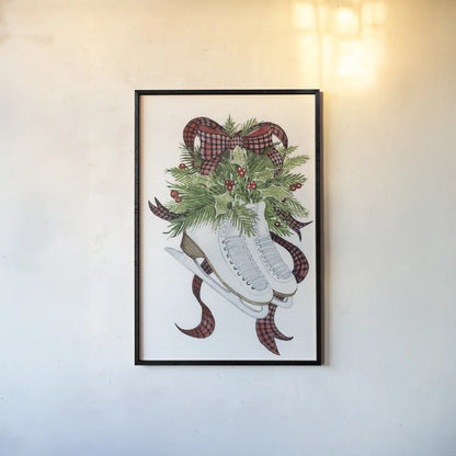 Holiday Sports I by Kathleen Parr McKenna. shown as a paper print in a black flame. Available as a archival giclee rolled canvas, fine art paper, or poster print. SKU 31739h.