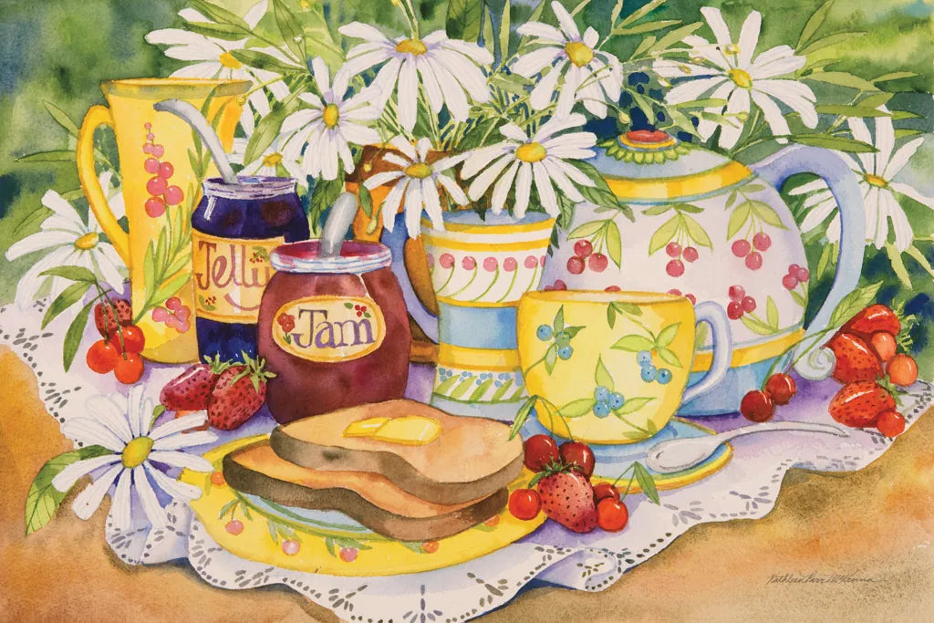 Jam and Jelly by Kathleen Parr McKenna. SKU 47935i. Archival Giclee Fine art print for wall decor.
