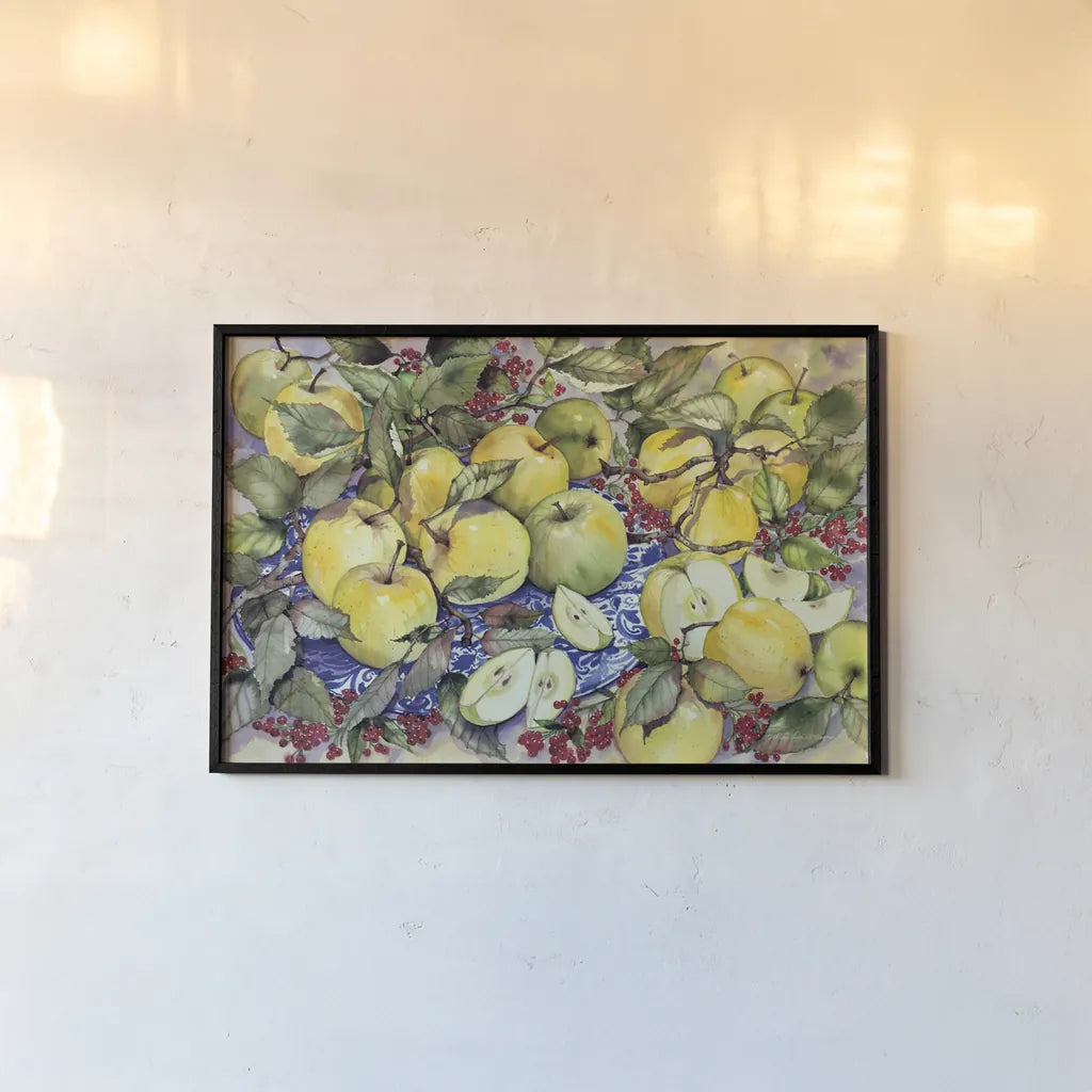 Just Picked by Kathleen Parr McKenna. shown as a paper print in a black flame. Available as a archival giclee rolled canvas, fine art paper, or poster print. SKU 48701i.