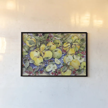 Just Picked by Kathleen Parr McKenna. shown as a paper print in a black flame. Available as a archival giclee rolled canvas, fine art paper, or poster print. SKU 48701i.