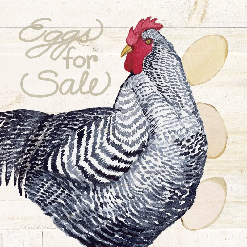 Life on the Farm Chicken I by Kathleen Parr McKenna. SKU 34554a. Archival Giclee Fine art print for wall decor.