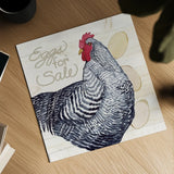 Life on the Farm Chicken I by Kathleen Parr McKenna. Shown as a detailed flat fine art print, highlighting archival giclee quality. Available as an archival giclee rolled canvas, fine art paper, or poster print. SKU 34554a.