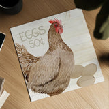 Life on the Farm Chicken III by Kathleen Parr McKenna. Shown as a detailed flat fine art print, highlighting archival giclee quality. Available as an archival giclee rolled canvas, fine art paper, or poster print. SKU 34556a.