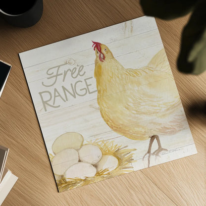 Life on the Farm Chicken IV by Kathleen Parr McKenna. Shown as a detailed flat fine art print, highlighting archival giclee quality. Available as an archival giclee rolled canvas, fine art paper, or poster print. SKU 34557a.