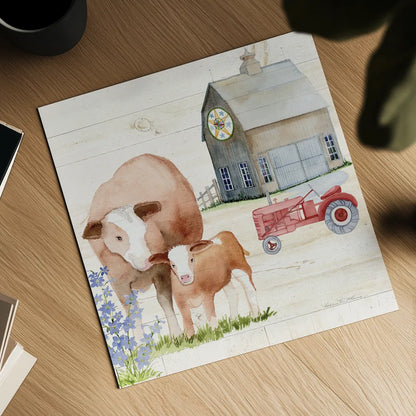 Life on the Farm I by Kathleen Parr McKenna. Shown as a detailed flat fine art print, highlighting archival giclee quality. Available as an archival giclee rolled canvas, fine art paper, or poster print. SKU 34550a.