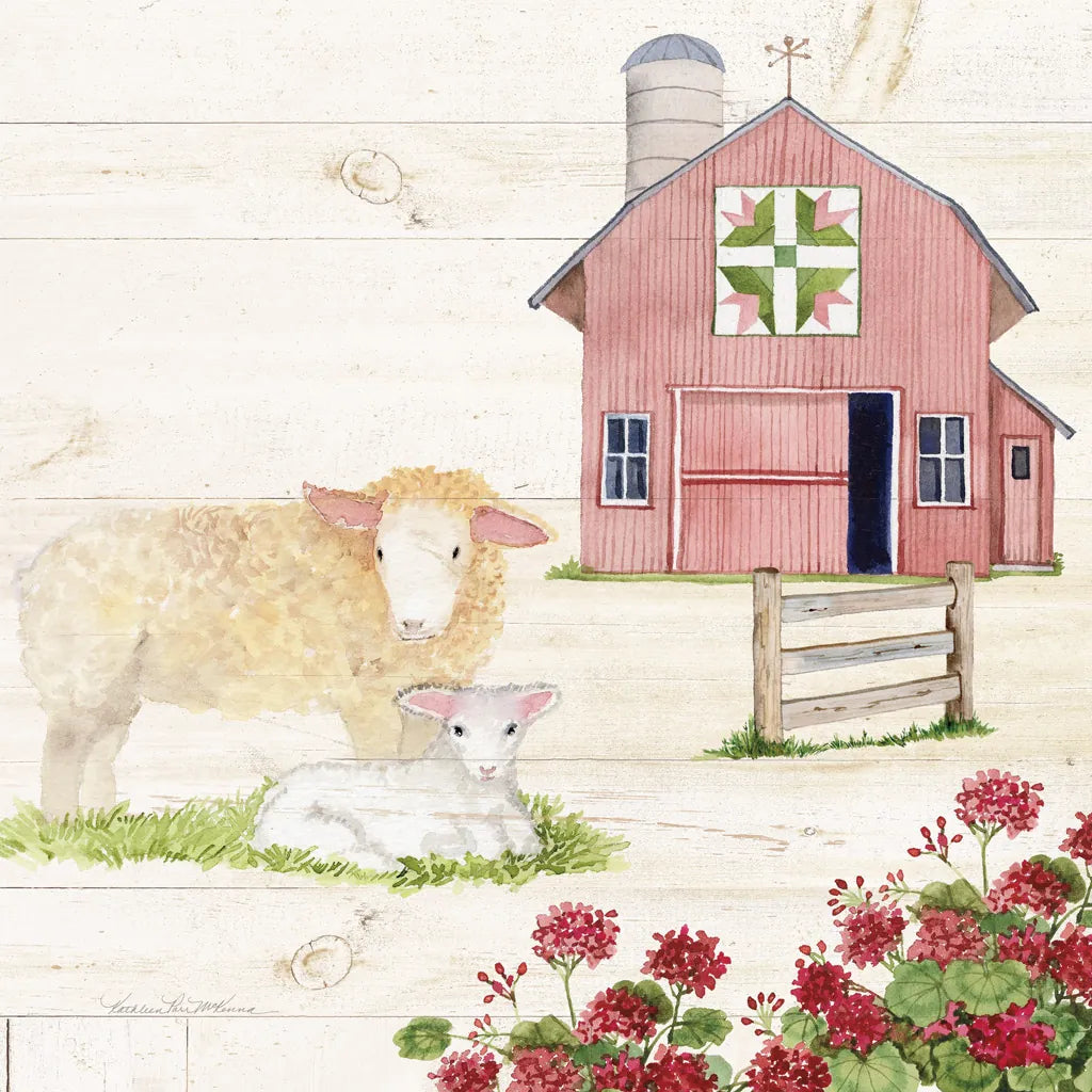 Life on the Farm II by Kathleen Parr McKenna. SKU 34551a. Archival Giclee Fine art print for wall decor.