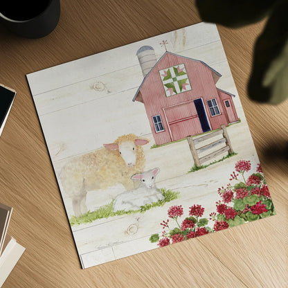 Life on the Farm II by Kathleen Parr McKenna. Shown as a detailed flat fine art print, highlighting archival giclee quality. Available as an archival giclee rolled canvas, fine art paper, or poster print. SKU 34551a.