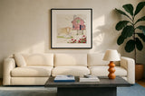 Life on the Farm II by Kathleen Parr McKenna. Displayed in a glass frame with matte in a clean modern living room. Available as an archival giclee rolled canvas, fine art paper, or poster print. SKU 34551a.