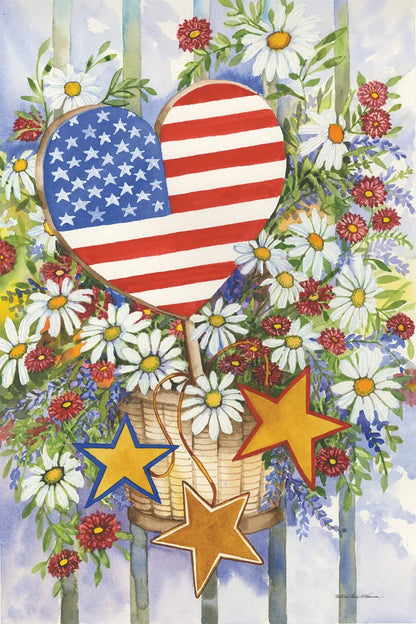 Patriotic Bouquet by Kathleen Parr McKenna. SKU 41295h. Archival Giclee Fine art print for wall decor.