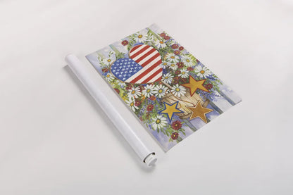 Patriotic Bouquet by Kathleen Parr McKenna. shown as a rolled paper print. Available as archival giclee rolled canvas, fine art paper, or poster print. SKU 41295h.