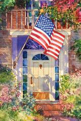 Patriotic Home by Kathleen Parr McKenna. SKU 37265h. Archival Giclee Fine art print for wall decor.