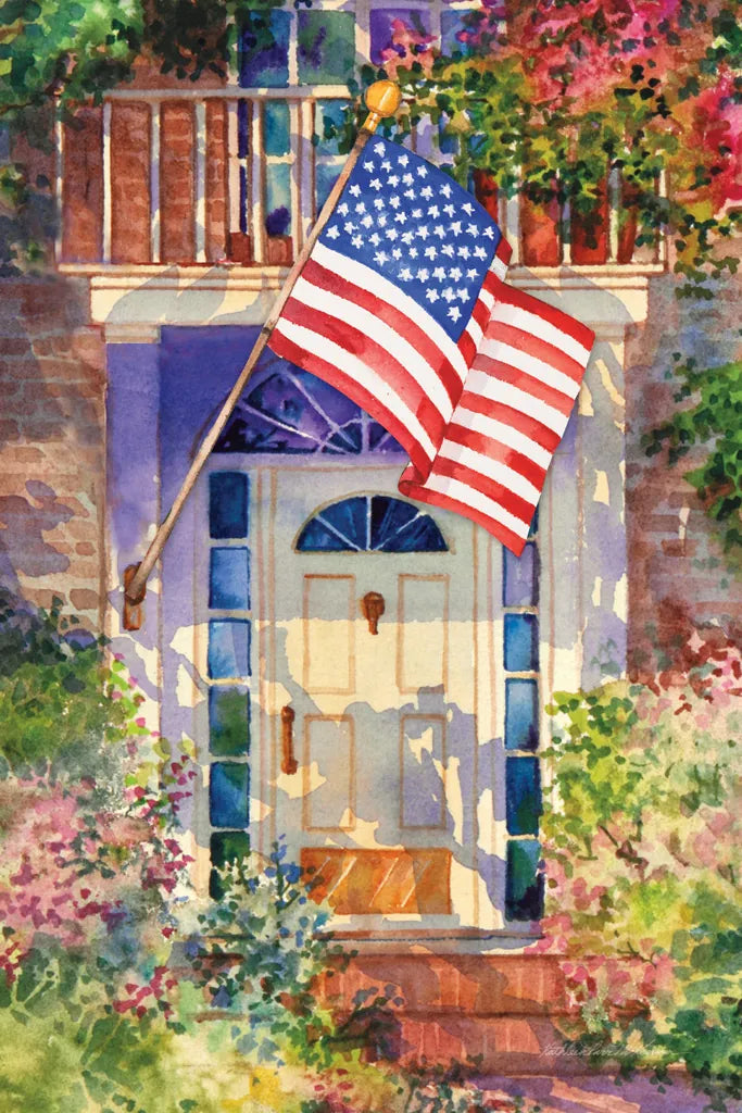 Patriotic Home by Kathleen Parr McKenna. SKU 37265h. Archival Giclee Fine art print for wall decor.