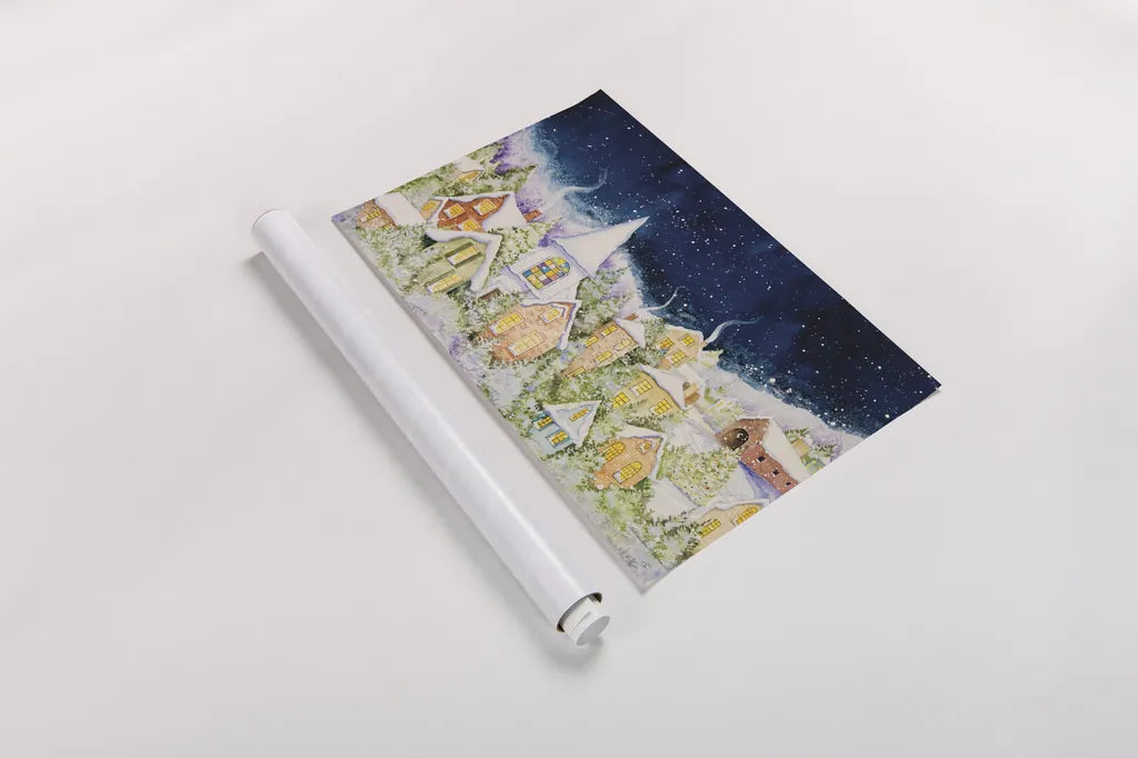 Peace on Earth by Kathleen Parr McKenna. shown as a rolled paper print. Available as archival giclee rolled canvas, fine art paper, or poster print. SKU 41396i.