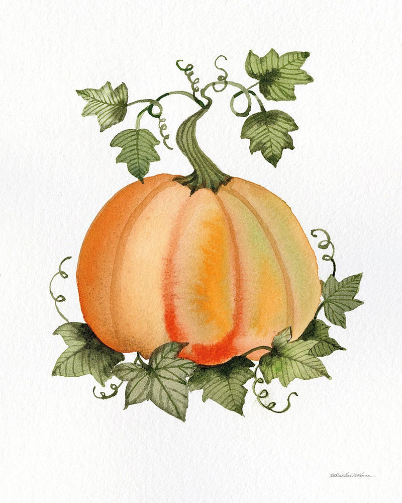 Pumpkin and Vines II by Kathleen Parr McKenna