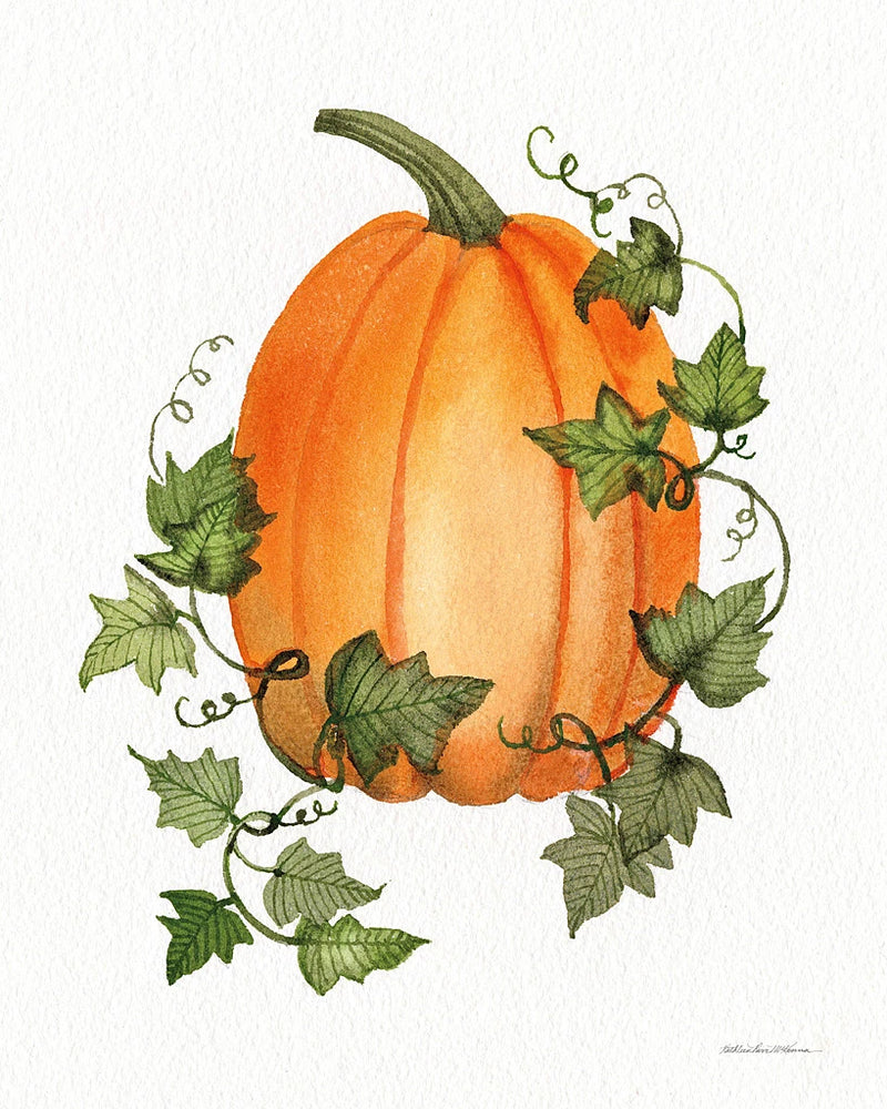 Pumpkin and Vines IV by Kathleen Parr McKenna