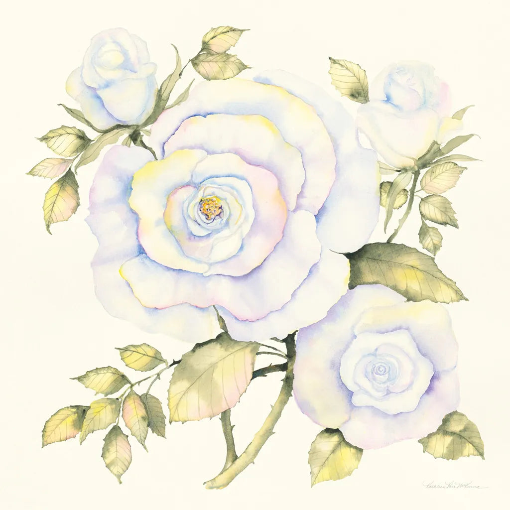 Roses by Kathleen Parr McKenna. SKU 46645a. Archival Giclee Fine art print for wall decor.