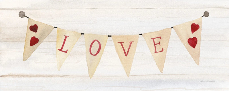 Rustic Valentine Banner II by Kathleen Parr McKenna