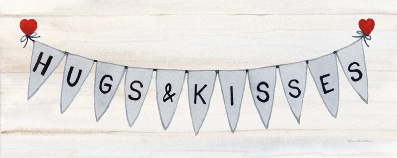 Rustic Valentine Banner IV by Kathleen Parr McKenna
