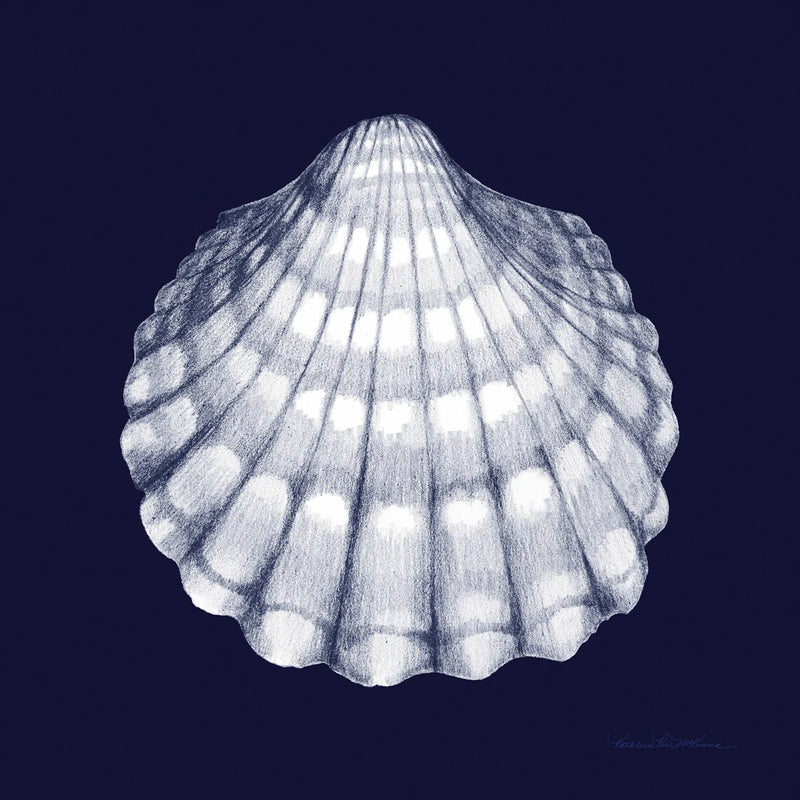 Shells III Blue and White v2 by Kathleen Parr McKenna