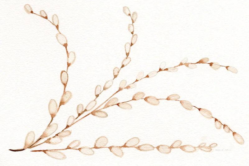 Spring Bunny Pussy Willow by Kathleen Parr McKenna. SKU 31702i. Archival Giclee Fine art print for wall decor.