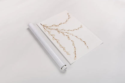 Spring Bunny Pussy Willow by Kathleen Parr McKenna. shown as a rolled paper print. Available as archival giclee rolled canvas, fine art paper, or poster print. SKU 31702i.