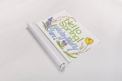 Spring Saying I by Kathleen Parr McKenna. shown as a rolled paper print. Available as archival giclee rolled canvas, fine art paper, or poster print. SKU 24714i.