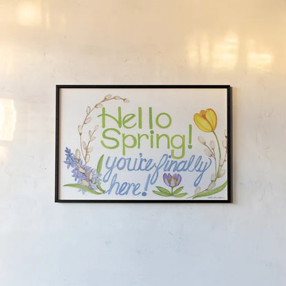 Spring Saying I by Kathleen Parr McKenna. shown as a paper print in a black flame. Available as a archival giclee rolled canvas, fine art paper, or poster print. SKU 24714i.