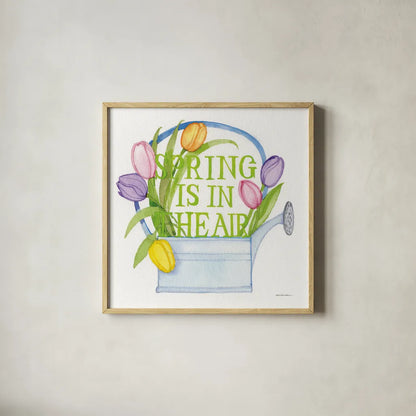 Spring Saying III by Kathleen Parr McKenna. Shown in a natural wood glass frame for a timeless modern aesthetic. Available as an archival giclee rolled canvas, fine art paper, or poster print. SKU 31717a.