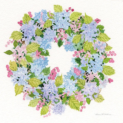 Spring Wreath I by Kathleen Parr McKenna. SKU 24596a. Archival Giclee Fine art print for wall decor.