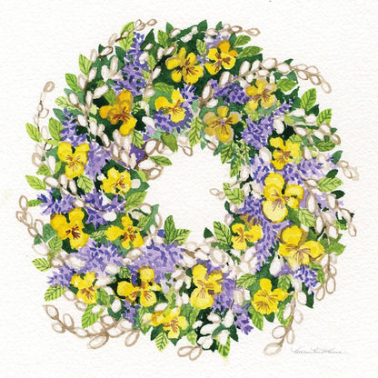Spring Wreath III by Kathleen Parr McKenna. SKU 24598a. Archival Giclee Fine art print for wall decor.