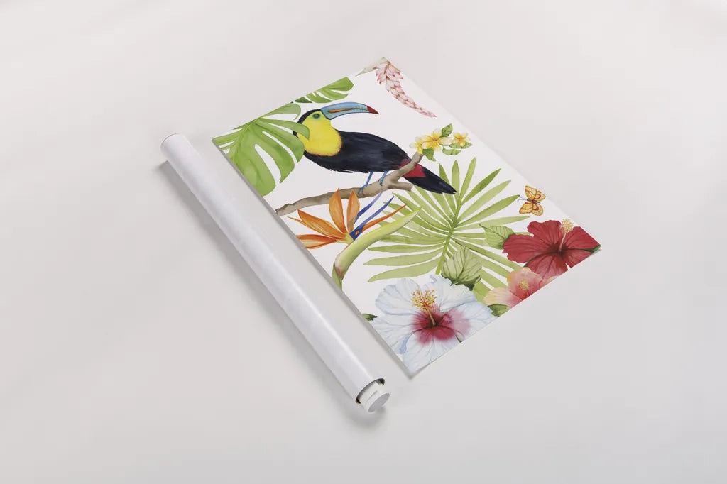 Treasures of the Tropics I by Kathleen Parr McKenna. shown as a rolled paper print. Available as archival giclee rolled canvas, fine art paper, or poster print. SKU 34244h.