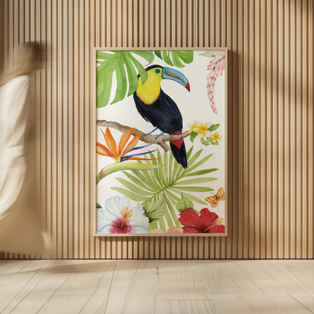 Treasures of the Tropics I by Kathleen Parr McKenna. shown as over sized large wall art. Available as an archival giclee rolled canvas, fine art paper, or poster print. SKU 34244h.