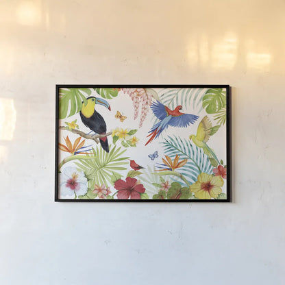 Treasures of the Tropics III by Kathleen Parr McKenna. shown as a paper print in a black flame. Available as a archival giclee rolled canvas, fine art paper, or poster print. SKU 34246i.