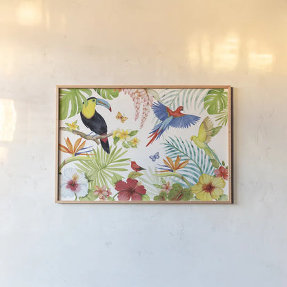 Treasures of the Tropics III by Kathleen Parr McKenna. shown as a paper print in a natural frame. Available as a archival giclee rolled canvas, fine art paper, or poster print. SKU 34246i.