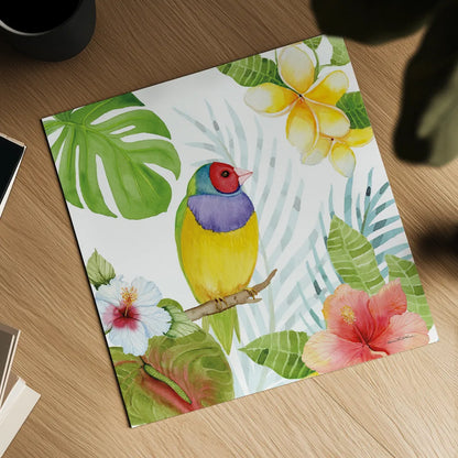 Treasures of the Tropics V by Kathleen Parr McKenna. Shown as a detailed flat fine art print, highlighting archival giclee quality. Available as an archival giclee rolled canvas, fine art paper, or poster print. SKU 34248a.