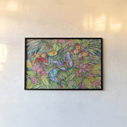 Tropical Butterflies by Kathleen Parr McKenna. shown as a paper print in a black flame. Available as a archival giclee rolled canvas, fine art paper, or poster print. SKU 41248i.