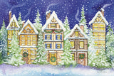 Village Christmas by Kathleen Parr McKenna. SKU 41394i. Archival Giclee Fine art print for wall decor.