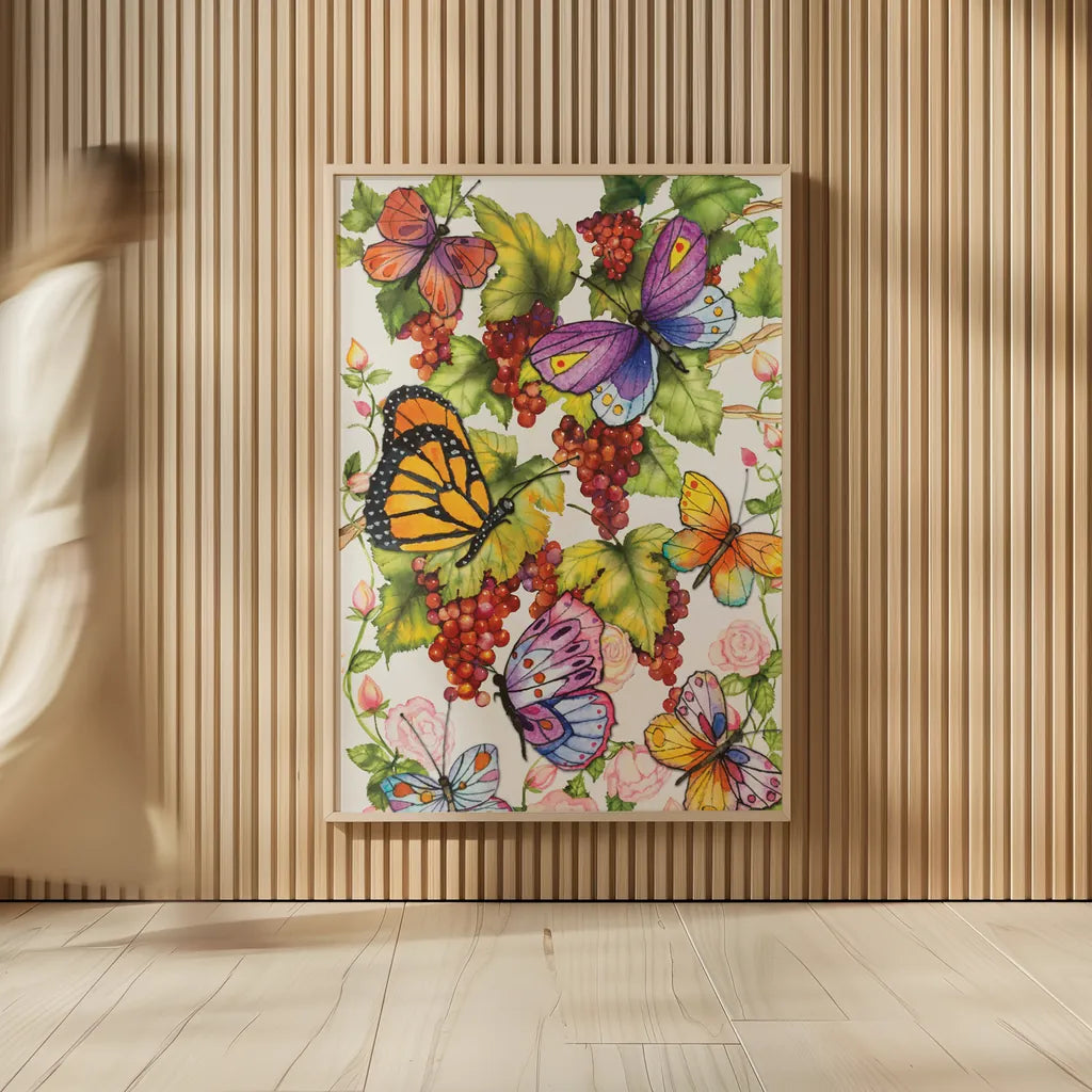 Vineyard Fruit by Kathleen Parr McKenna. shown as over sized large wall art. Available as an archival giclee rolled canvas, fine art paper, or poster print. SKU 37264h.