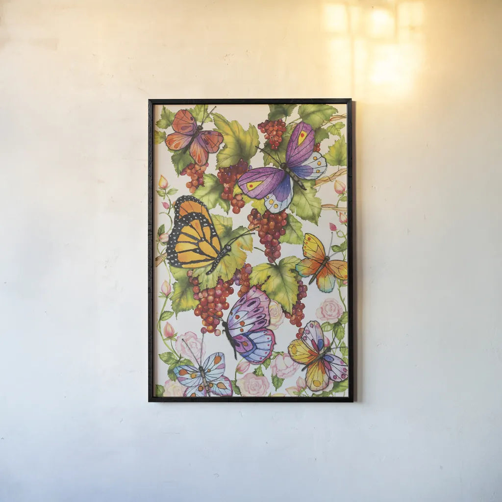 Vineyard Fruit by Kathleen Parr McKenna. shown as a paper print in a black flame. Available as a archival giclee rolled canvas, fine art paper, or poster print. SKU 37264h.