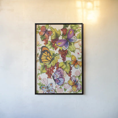 Vineyard Fruit by Kathleen Parr McKenna. shown as a paper print in a black flame. Available as a archival giclee rolled canvas, fine art paper, or poster print. SKU 37264h.