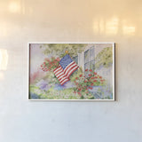 Waves of Honor by Kathleen Parr McKenna. shown as a paper print in a white frame. Available as a archival giclee rolled canvas, fine art paper, or poster print. SKU 41205i.