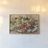 Wine Tastings by Kathleen Parr McKenna. shown as a paper print in a natural frame. Available as a archival giclee rolled canvas, fine art paper, or poster print. SKU 47969i.