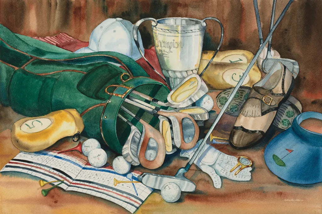 World of Golf by Kathleen Parr McKenna. SKU 36241i. Archival Giclee Fine art print for wall decor.