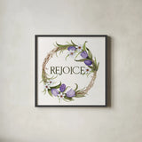 Wreath with Words I by Kathleen Parr McKenna. Shown in a sleek black glass frame for a contemporary gallery look. Available as an archival giclee rolled canvas, fine art paper, or poster print. SKU 46957a.