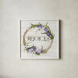 Wreath with Words I v2 by Kathleen Parr McKenna. Shown in a crisp white glass frame for a clean and minimalist style. Available as an archival giclee rolled canvas, fine art paper, or poster print. SKU 46961a.
