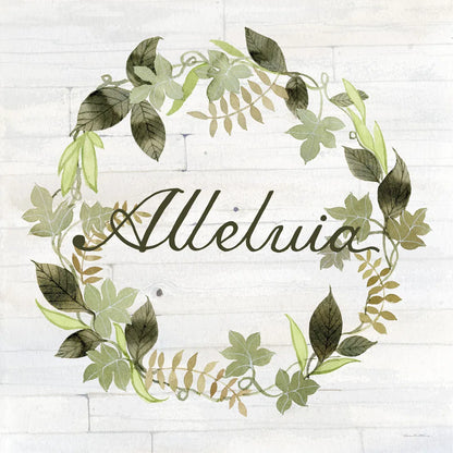 Wreath with Words III v2 by Kathleen Parr McKenna. SKU 46963a. Archival Giclee Fine art print for wall decor.