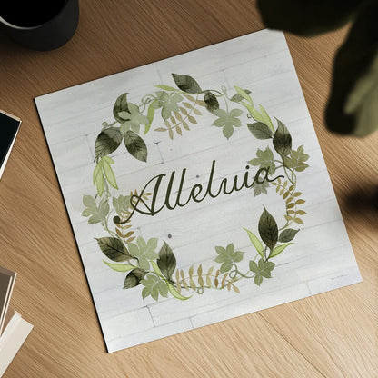 Wreath with Words III v2 by Kathleen Parr McKenna. Shown as a detailed flat fine art print, highlighting archival giclee quality. Available as an archival giclee rolled canvas, fine art paper, or poster print. SKU 46963a.