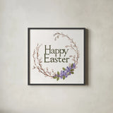 Wreath with Words IV by Kathleen Parr McKenna. Shown in a sleek black glass frame for a contemporary gallery look. Available as an archival giclee rolled canvas, fine art paper, or poster print. SKU 46960a.