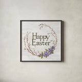 Wreath with Words IV v2 by Kathleen Parr McKenna. Shown in a sleek black glass frame for a contemporary gallery look. Available as an archival giclee rolled canvas, fine art paper, or poster print. SKU 46964a.